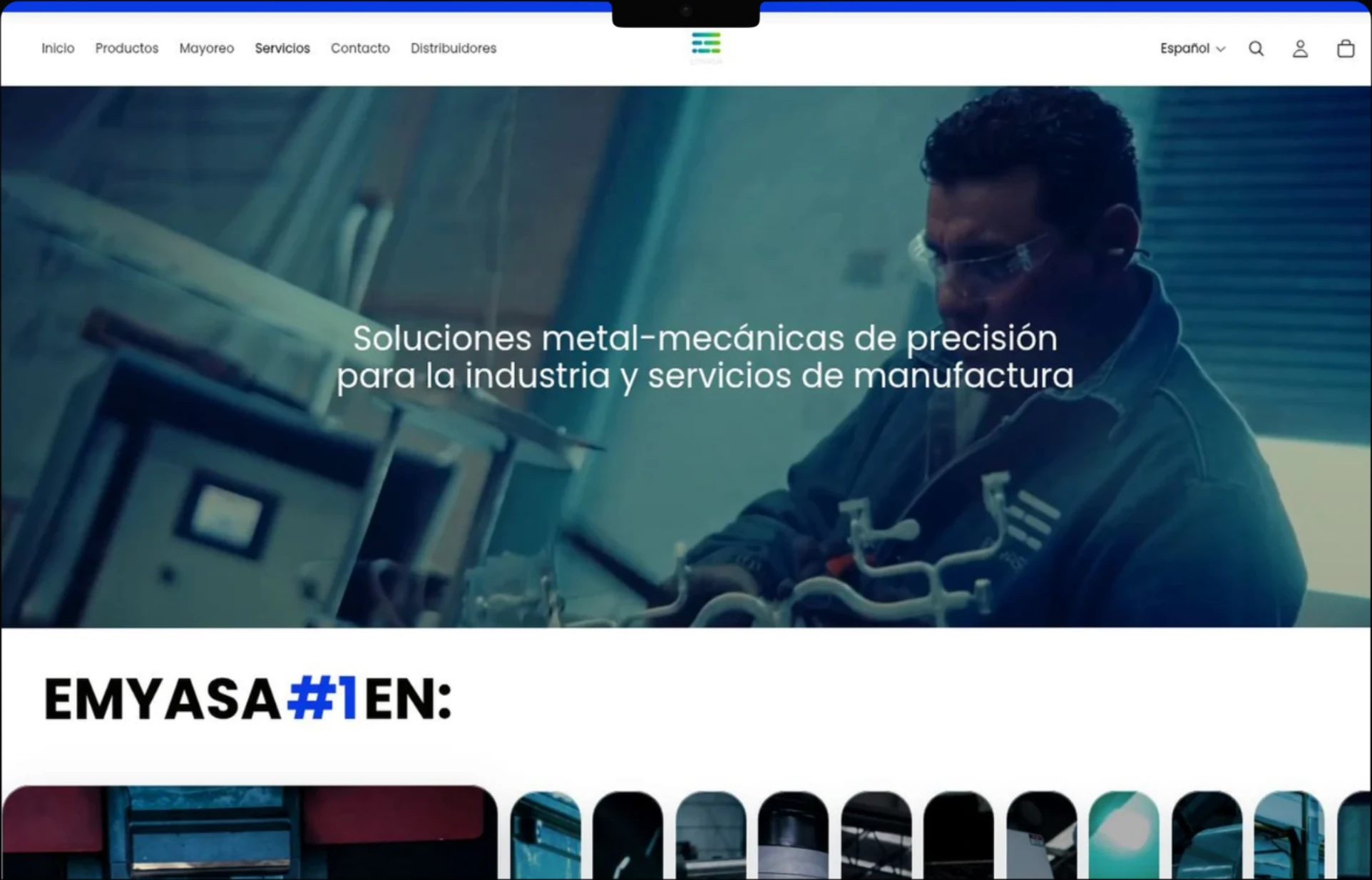 EMYASA — Servicios: captura del sitio web.